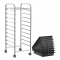 Rolling Storage Cart Organizer with 10 Compartments and 4 Universal Casters - Gallery View 31 of 66